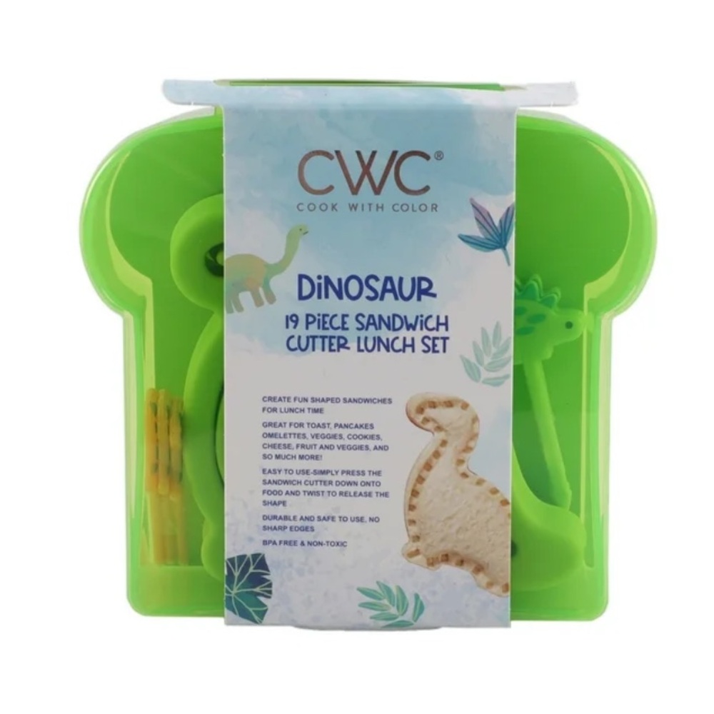 CWC Dinosaur 19 Piece Sandwich Cutter Lunch Set